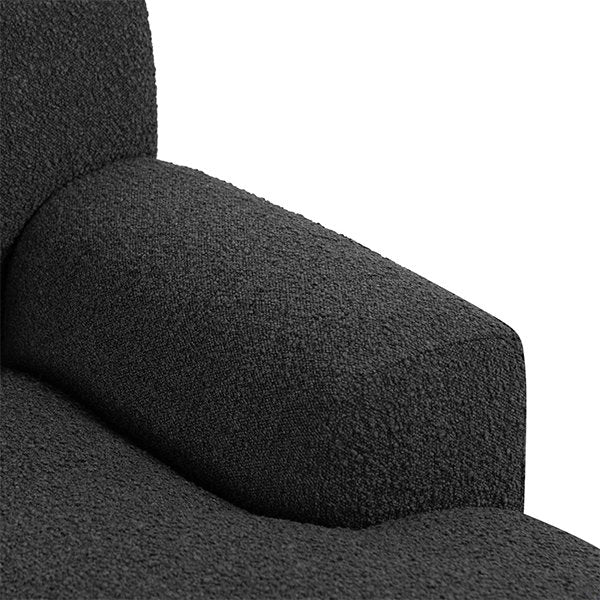 Jasleen Right Chaise Sofa - Charcoal Boucle