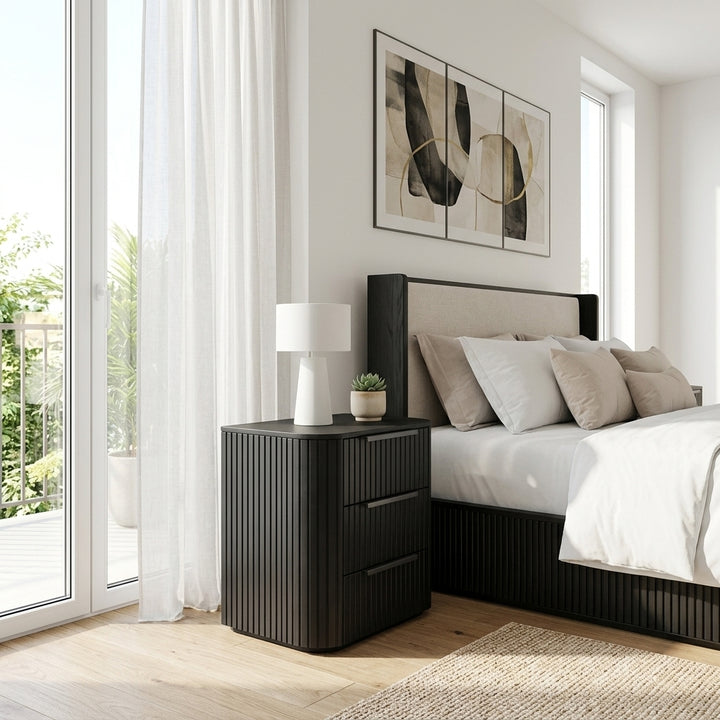 Jazir Designer Black Bedside Table