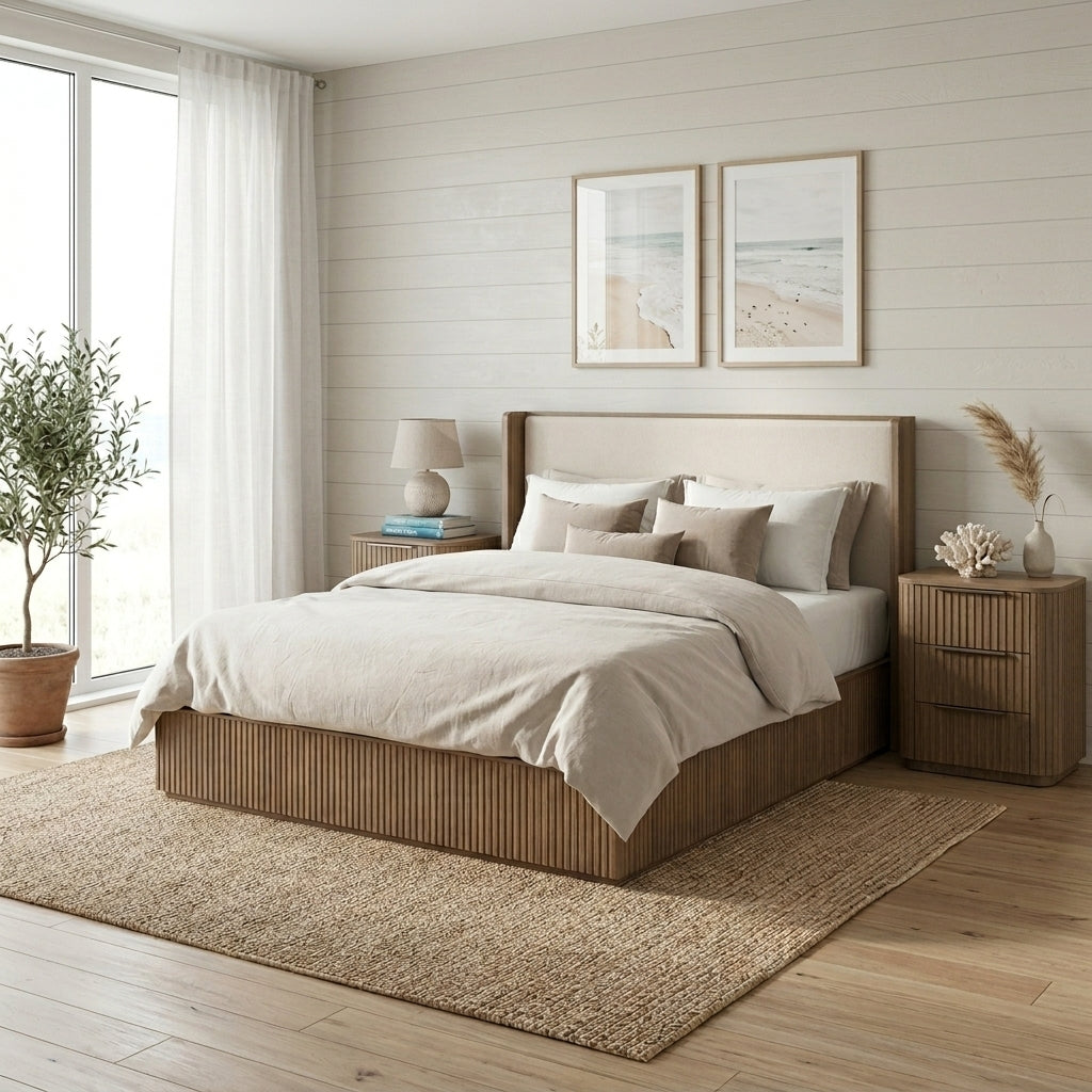 Jazir Designer Oak Bed - King