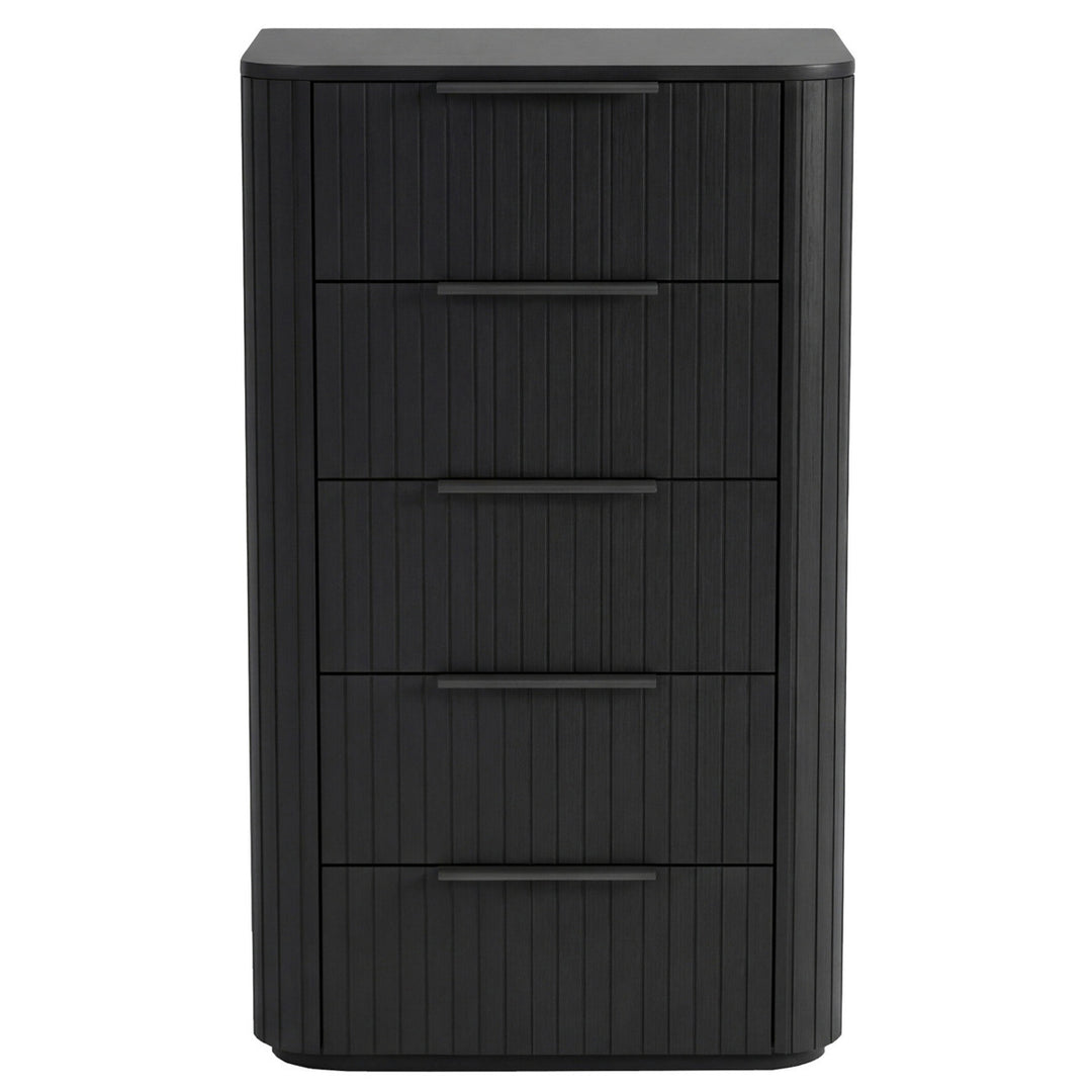 Jazir Designer Black 5 Drawer Tallboy