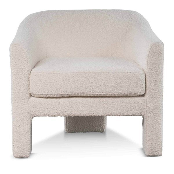 Jerrod Fabric Armchair - Ivory White Boucle