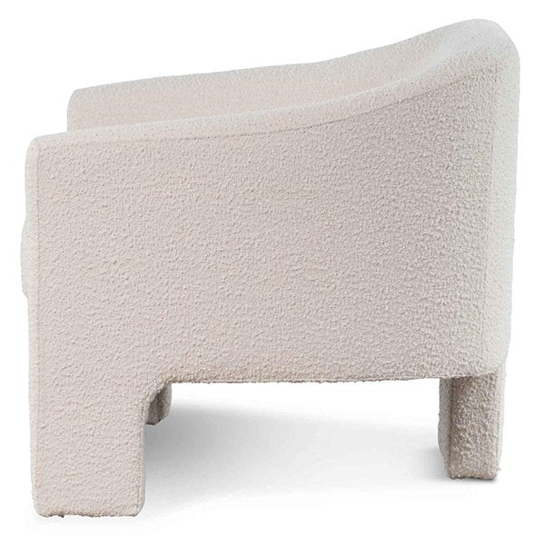 Jerrod Fabric Armchair - Ivory White Boucle