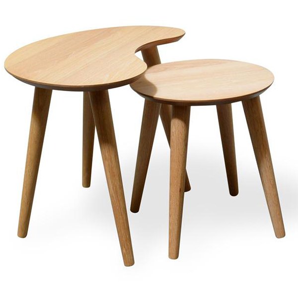 Johansen Nest of Wooden Side Tables - Natural