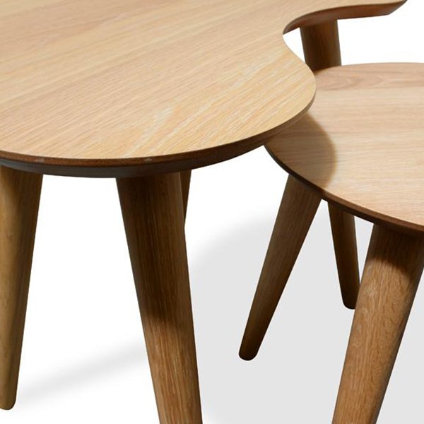 Johansen Nest of Wooden Side Tables - Natural