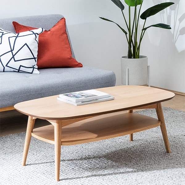 Johansen Scandinavian 109cm Oak Rectangle Coffee Table - Natural