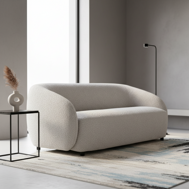 Kaja Boucle 3 Seater Sofa - Stone