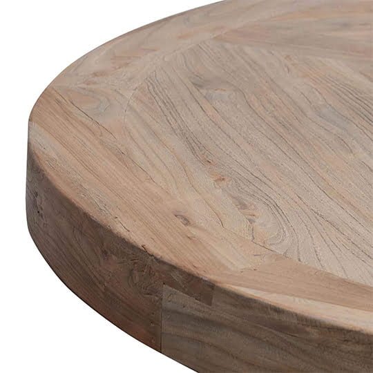 Kara Reclaimed 1.6m Round Dining Table - Natural Top - Natural Base