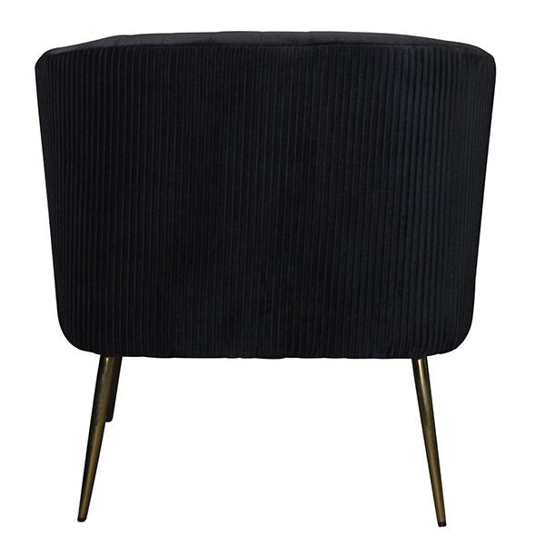 Karina Velvet Accent Chair - Black