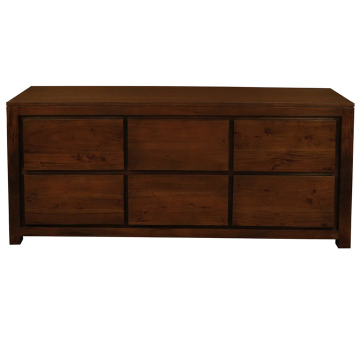 Katoomba Solid Mahogany Timber 6 Drawer Dresser - Mahogany