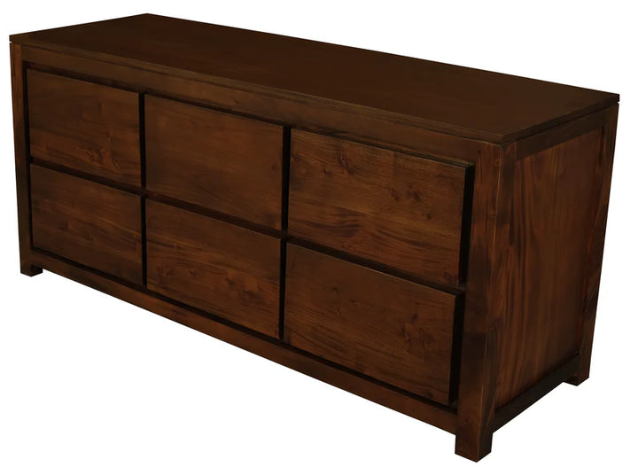 Katoomba Solid Mahogany Timber 6 Drawer Dresser - Mahogany