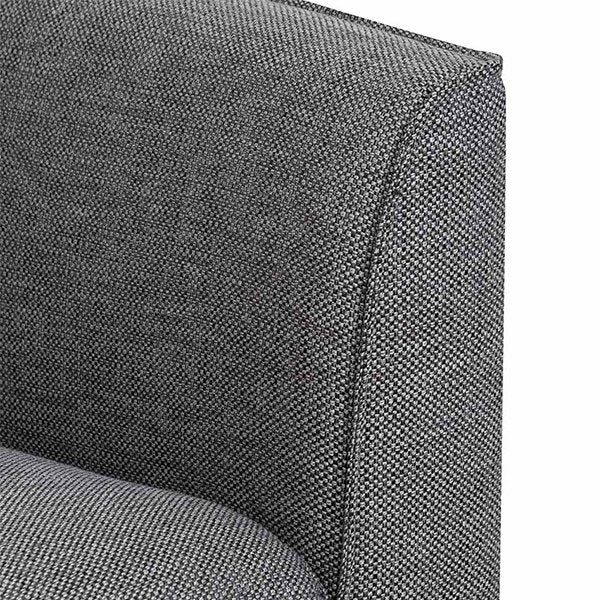 Kavan 3 Seater Fabric Sofa - Graphite Grey with Black Leg