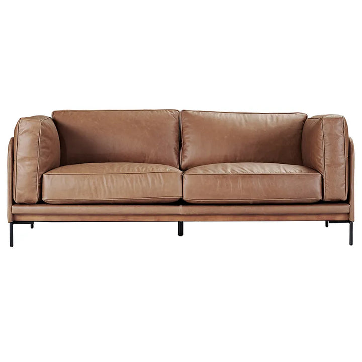 Keansburg Leather Sofa - Dark Brown