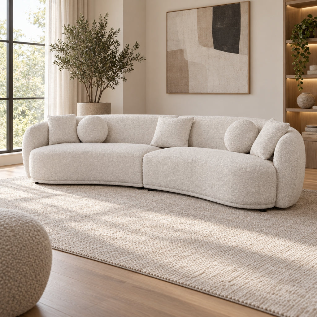Kembla Curved Fabric Sofa