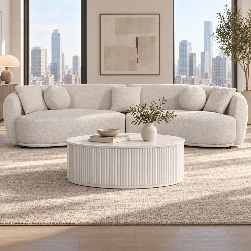 Kembla Curved Fabric Sofa