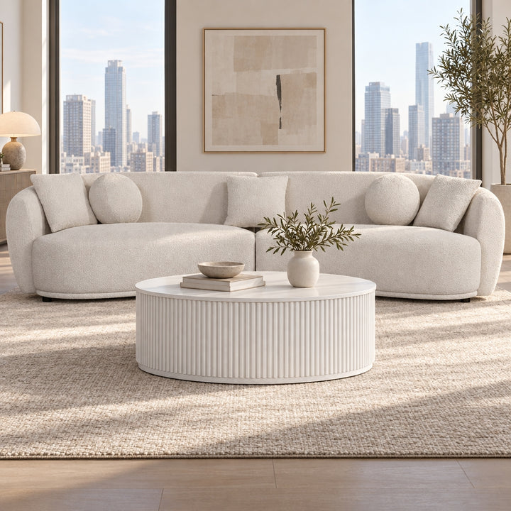 Kembla Curved Fabric Sofa