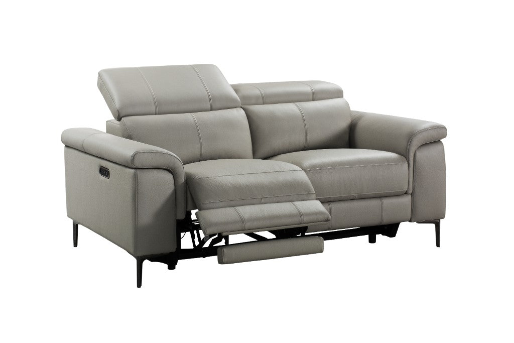Kempsey Leather Powered 2 Seater Sofa - Fawn