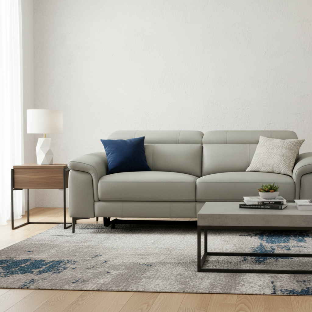 Kempsey Leather Powered 3 Seater Sofa - Fawn