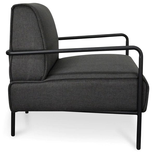 Ken Fabric Lounge Chair - Dark Grey