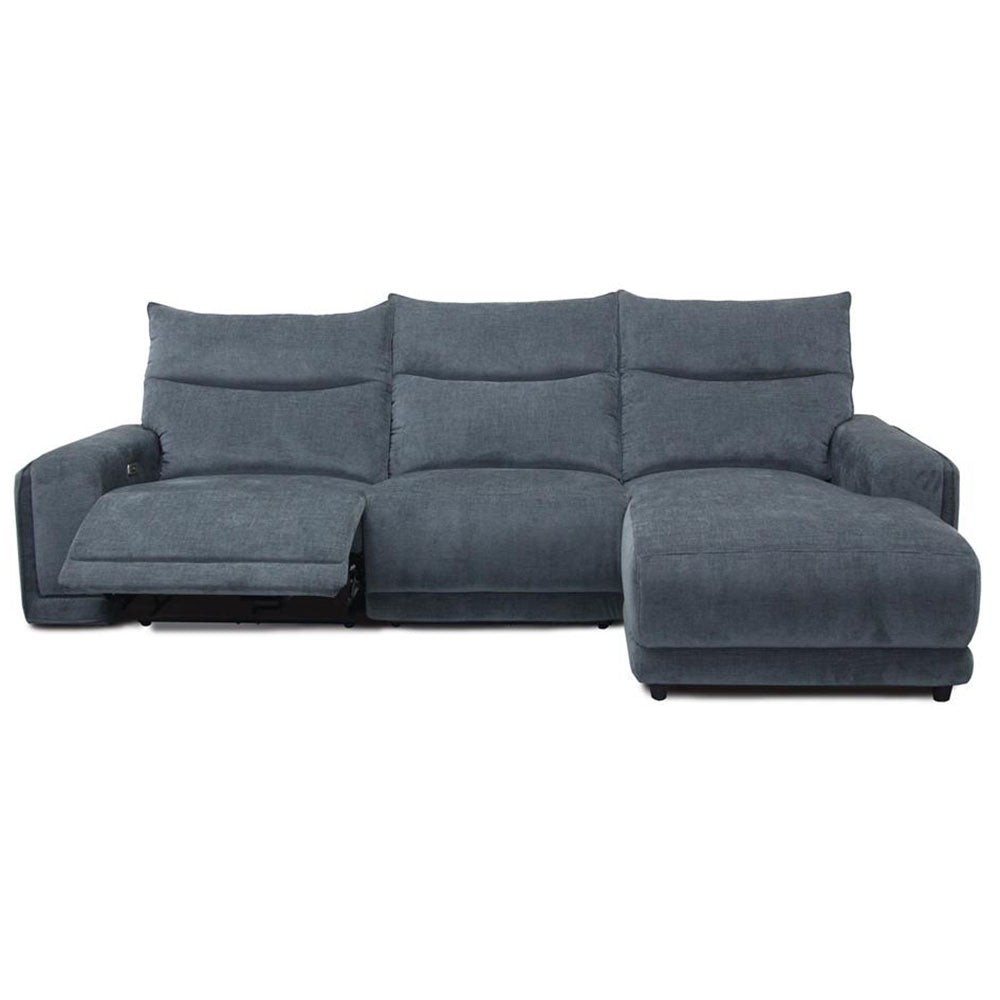 Kenny Fabric Recliner Sofa with Chaise - Carbon