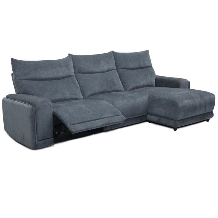 Kenny Fabric Recliner Sofa with Chaise - Carbon