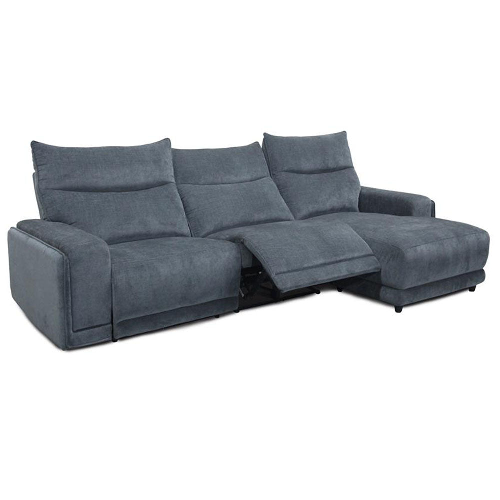 Kenny Fabric Recliner Sofa with Chaise - Carbon
