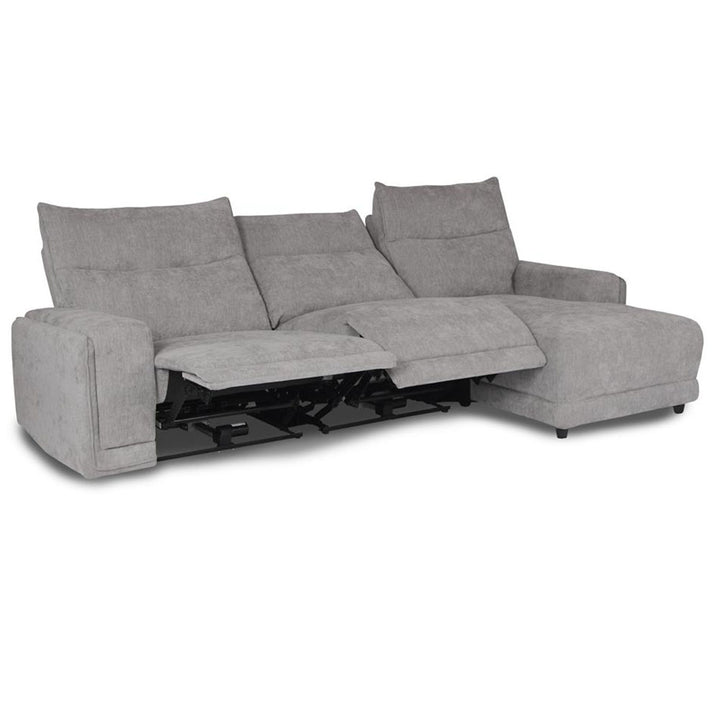 Kenny Fabric Recliner Sofa with Chaise - Romance