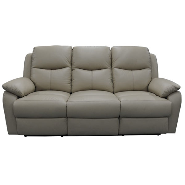 Kent Manual Leather Recliner 3 Seater Sofa - Wheat