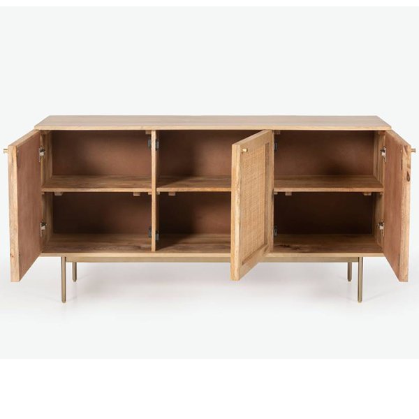 Kentia Rattan & Timber 3 Door Sideboard Buffet