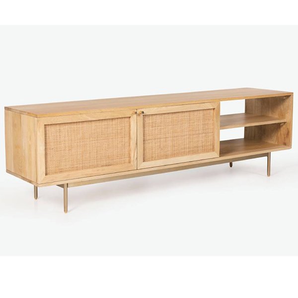 Kentia Rattan & Timber Large TV Entertainment Unit