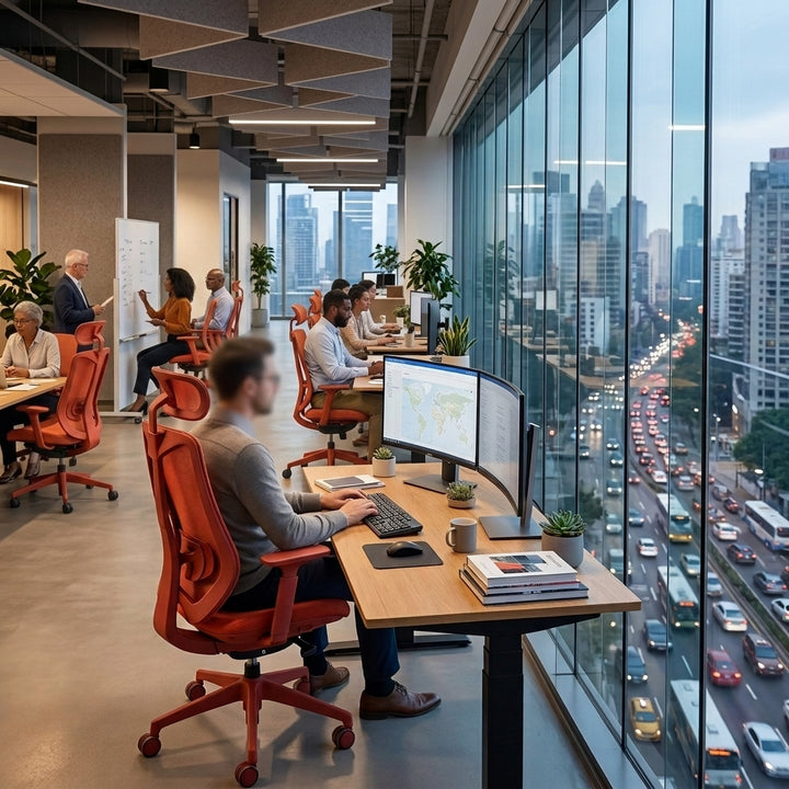 Kevin Heavy Duty High Back Mesh Ergonomic Office Chair - Burnt Orange