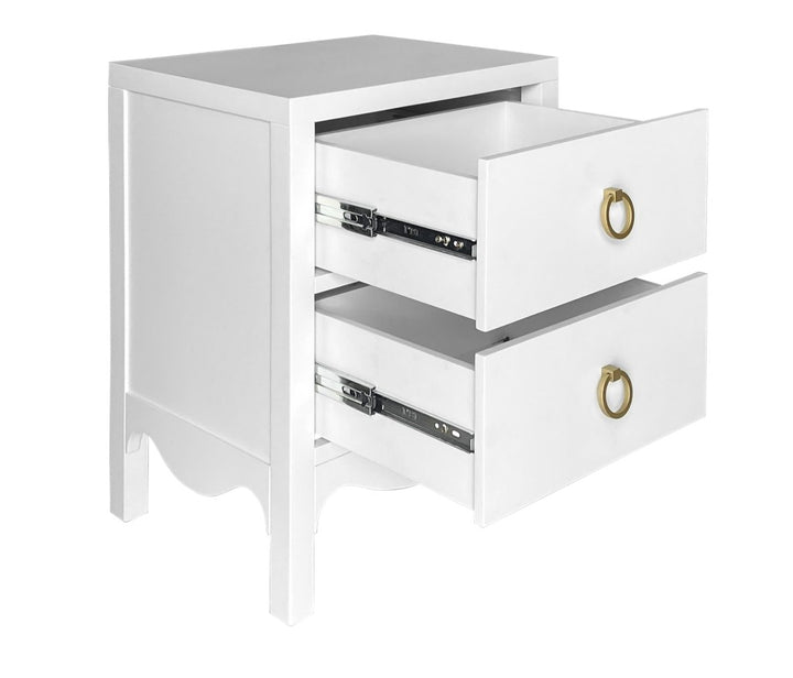 Kilkenny 2-Drawer White Bedside Table