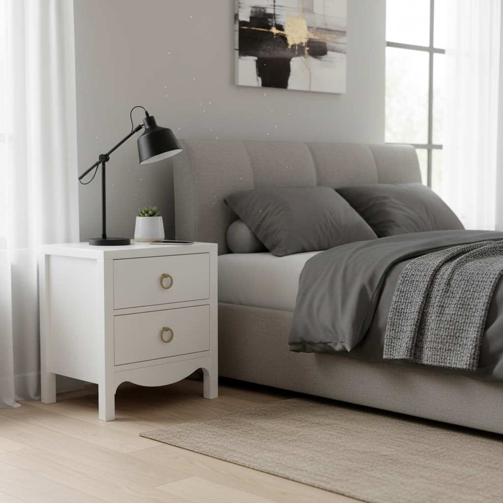 Kilkenny 2-Drawer White Bedside Table