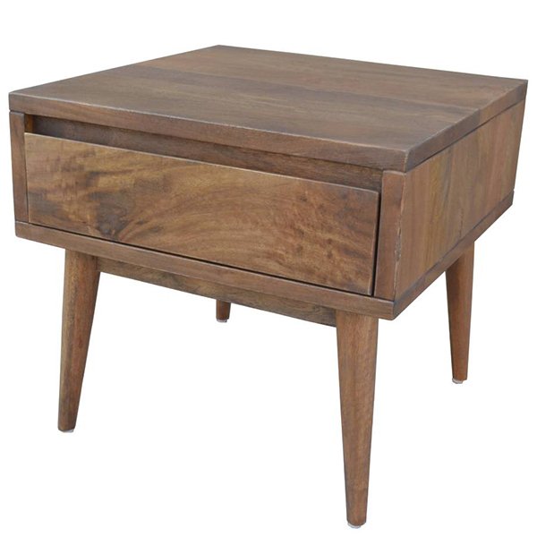 Dark Timber Retro Wooden Side Table