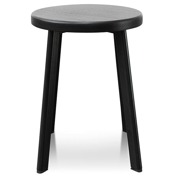 Krista 46cm Wooden Seat Low Stool - Full Black