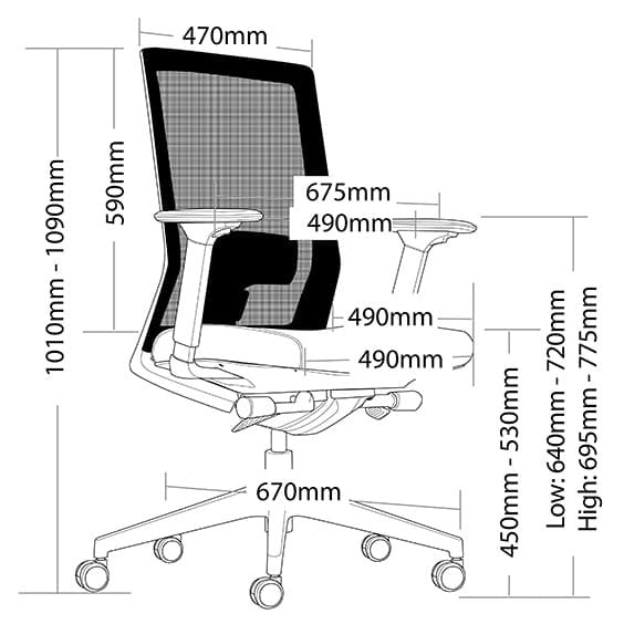 Kube Medium Back Mesh Executive Office Chair