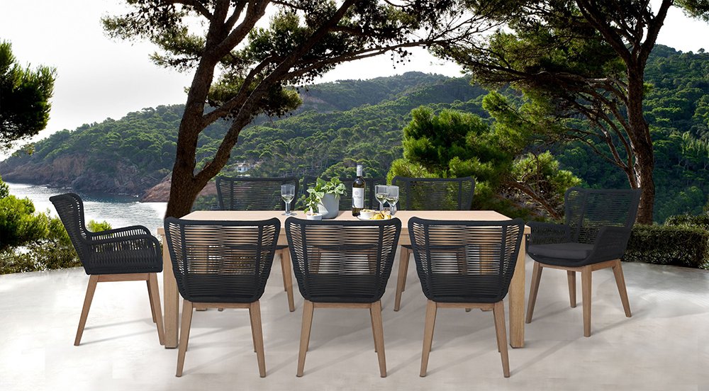 Buy Kuhl Piece Rope Eucalyptus Timber Outdoor Dining Package