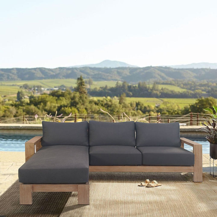 Kuhl 3 Seater with Chaise Eucalyptus Timber Outdoor Corner Sofa