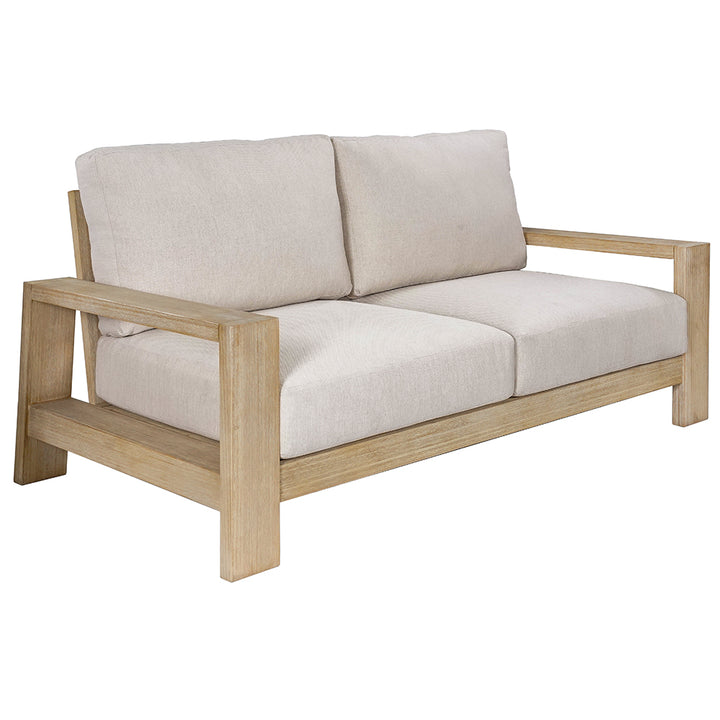 Kuhl 2 Seater Eucalyptus Timber Outdoor Sofa - Whitewash