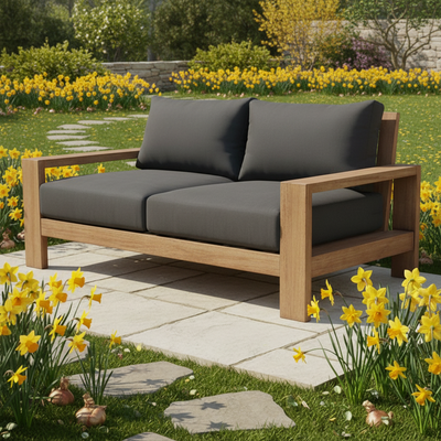 Kuhl 2 Seater Eucalyptus Timber Outdoor Sofa