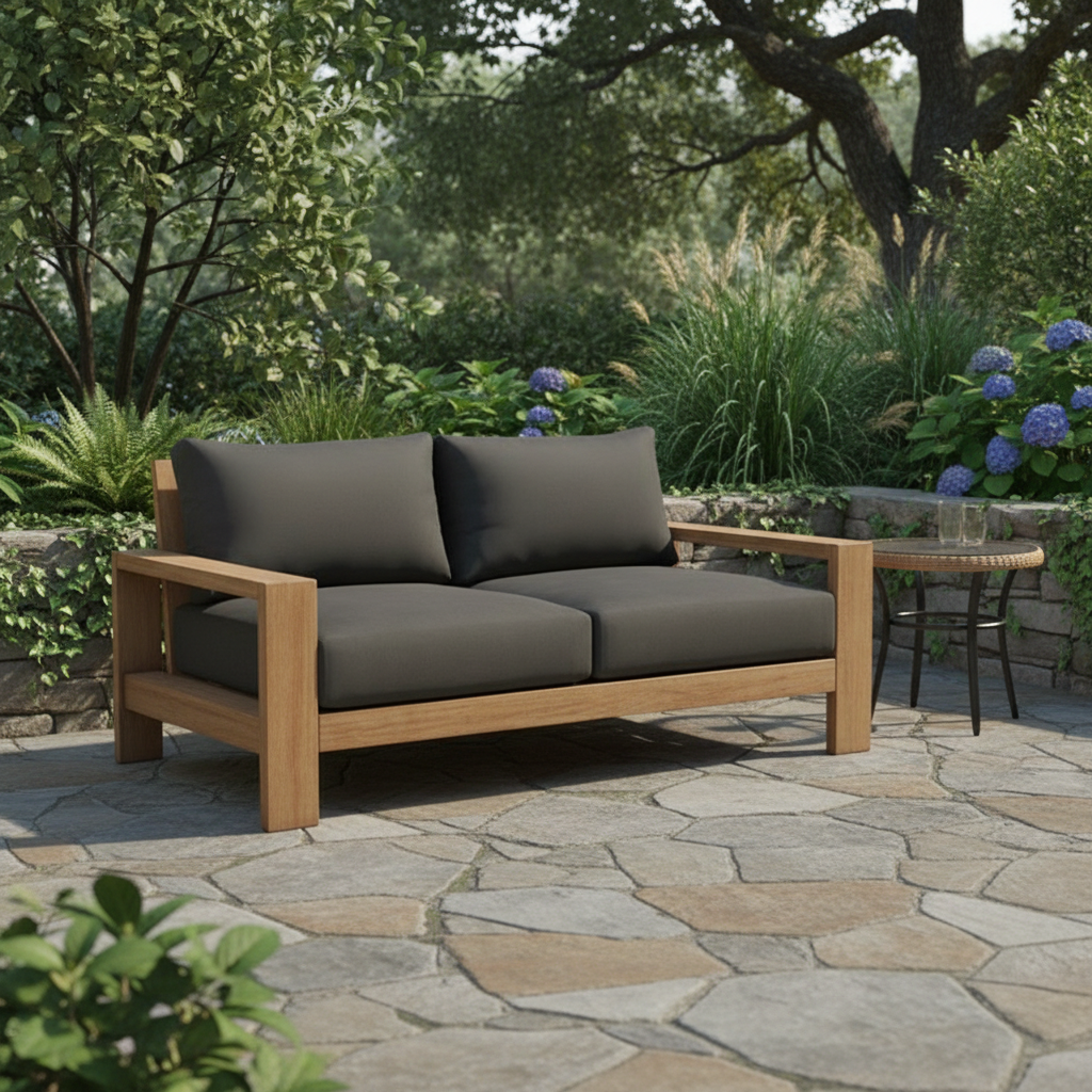 Kuhl 2 Seater Eucalyptus Timber Outdoor Sofa