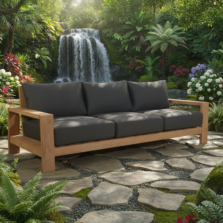 Kuhl 3 Seater Eucalyptus Timber Outdoor Sofa