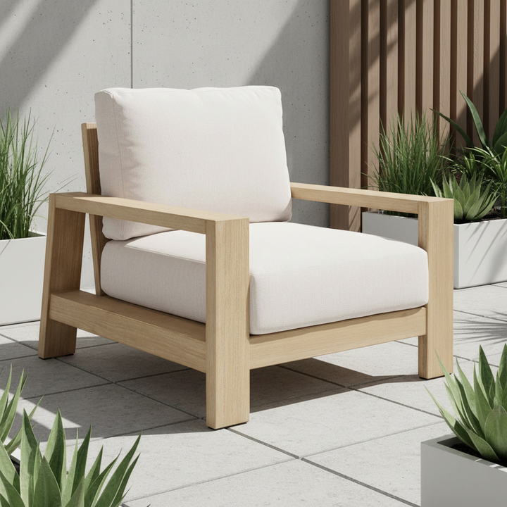 Kuhl Eucalyptus Timber Outdoor Armchair - Whitewash