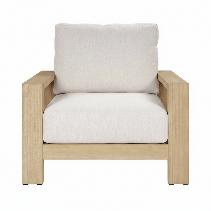 Kuhl Eucalyptus Timber Outdoor Armchair - Whitewash