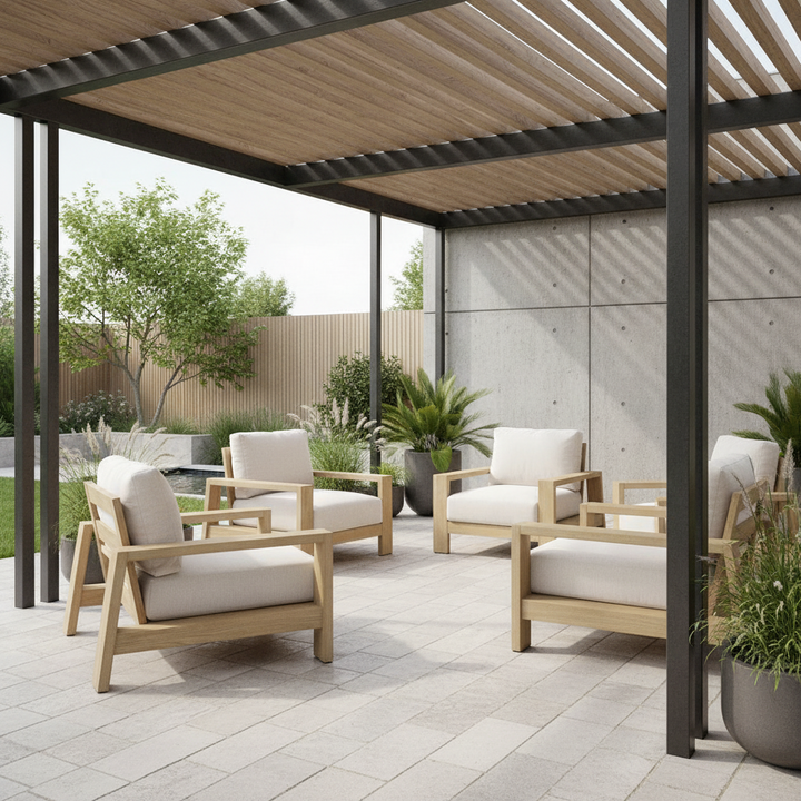 Kuhl Eucalyptus Timber Outdoor Armchair - Whitewash