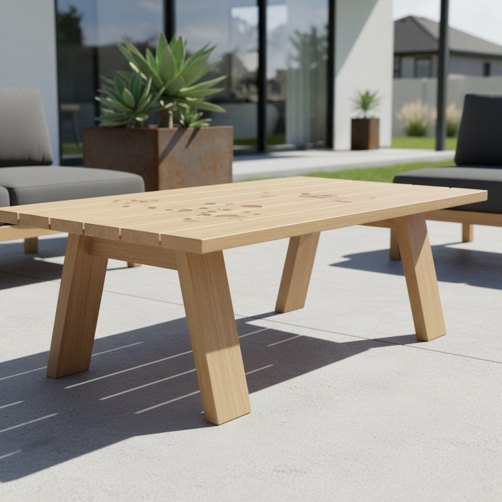 Kuhl Eucalyptus Timber Outdoor Coffee Table - Natural