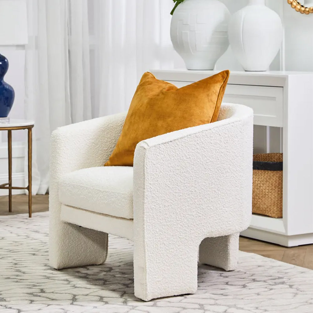 Kylie Arm Chair - White Boucle