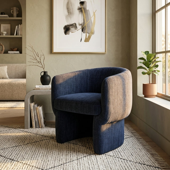 Lagra Chenille Armchair - Indigo Chenille
