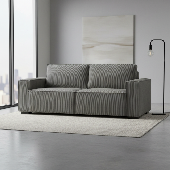 Lakan 3 Seater Upholstered Sofa - Dark Grey