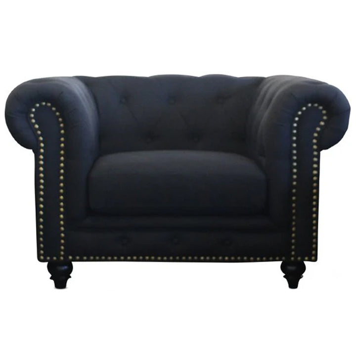 Landon Chesterfield Armchair - Black