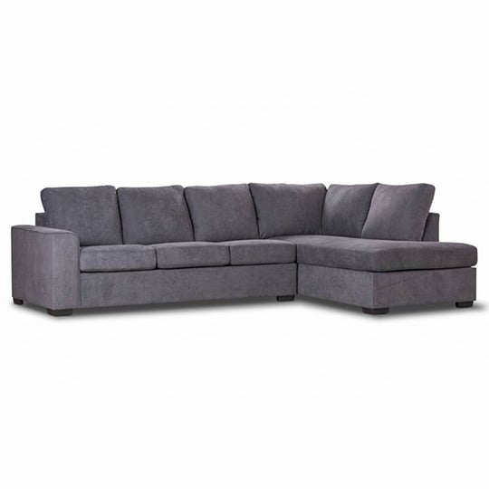 Keith 3 Seater Upholstered Sofa with Chaise + Sofa Bed